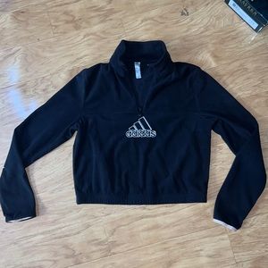 ADIDAS SIZE SMALL WOMENS CROP SWEATER WITH ZIPPER
